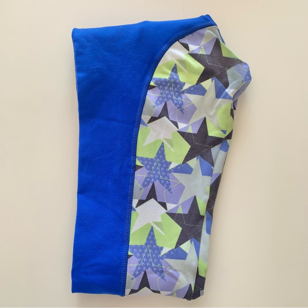 Brazilian Workout Leggings in Blue Black Green Star Pattern